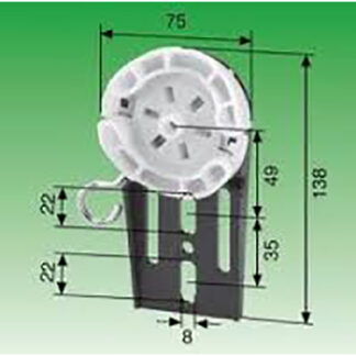 FK-Motorlager aus PVC, abrollbar oh. Klipsung max.20 Nm