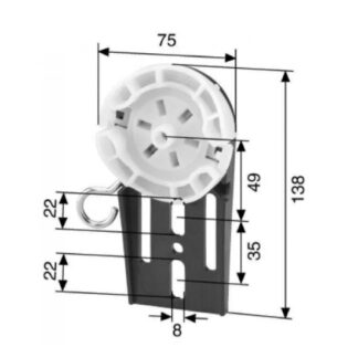 FK-Motorlager aus PVC, abrollbar oh. Klipsung max.20 Nm